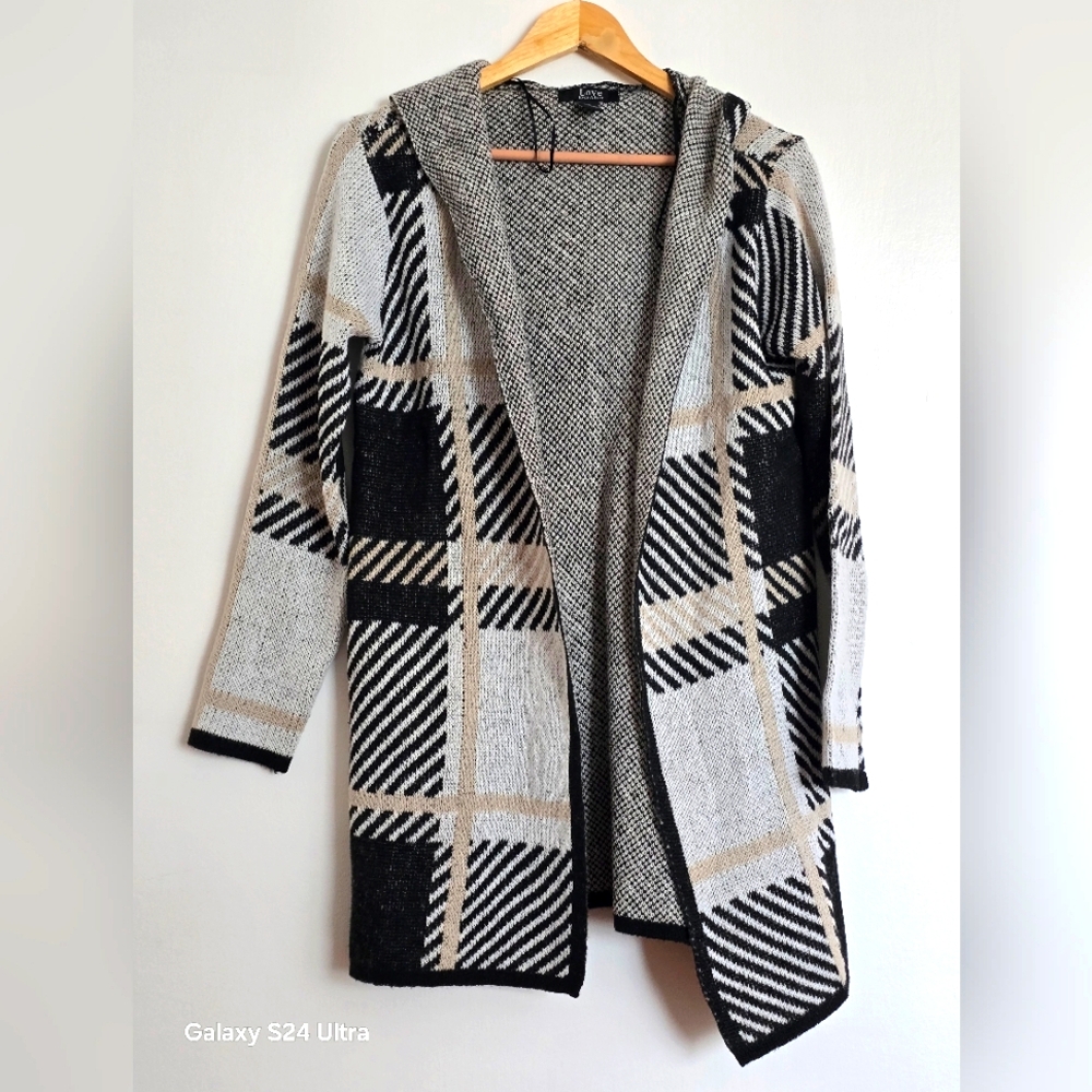 NWOT womens open front cardigan sweater with hood